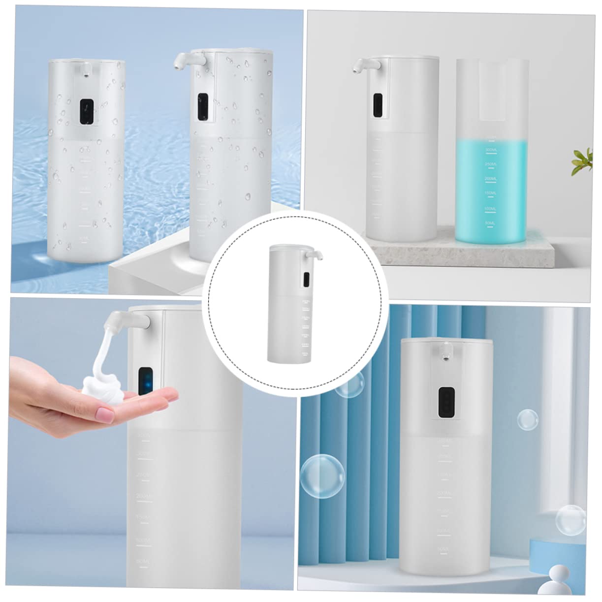 Dispensador de Jabón Espumoso Automático Sensor Infrarrojo 350ml | Abs y Pp, Color Blanco, Protección Ipx4, Uso en Cocina y Obsequio de Inauguración