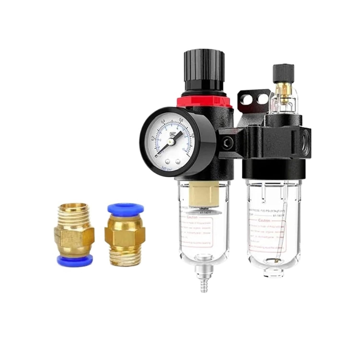AFC2000 G1/4 Air Compressor Oil Water Separator Air Filter for Pressure Reducing Valve Regulator AFR2000 + AL2000(AFC2000+PC8-02x2)