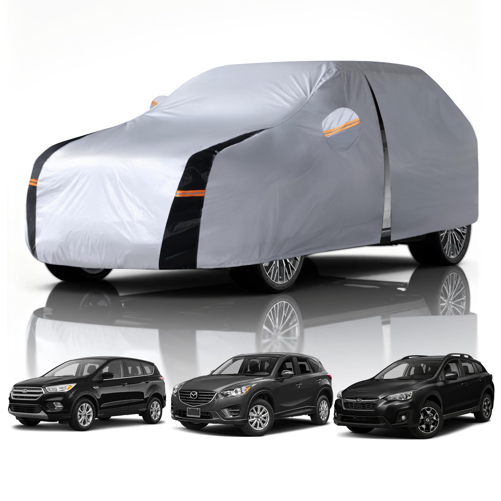 Compact SUV Car Cover Waterproof All Weather 10 Layers Outdoor Car Covers for SUV - Sun Rain Protector
