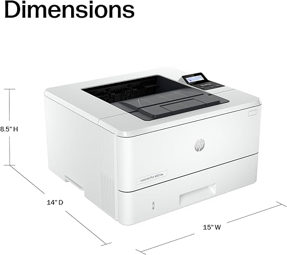 HP LaserJet Pro 4001dw Wireless Black & White Printer, Best-for-Office (2Z601F)