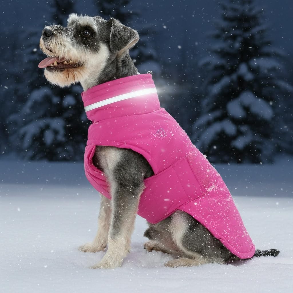 Mklhgty Abrigo para perro, chaqueta impermeable para perro, abrigo de invierno para perro, abrigos para clima frío, cálido, resistente al viento, chaqueta de nieve para perro, abrigos reflectantes