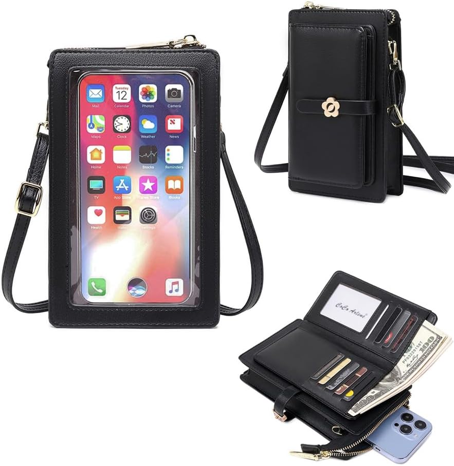 DOB SECHS Leather Small Phone Wallet Purse Cross Body for Women with Mini Coin Bag Pouch Travel Side Purses - Image 9