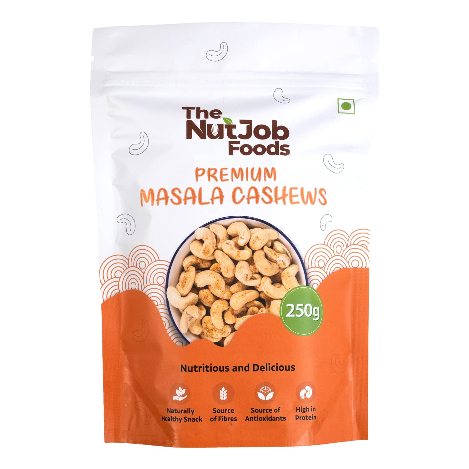 The NutJob Premium Masala Cashews - 250g Pouch - Healthy Snack - Nutritious, Delicious, Dry Fruit, Nuts, Spicy - Masala Kaju (B0B7GQ1Q1D) Amazon Price History, Amazon Price Tracker