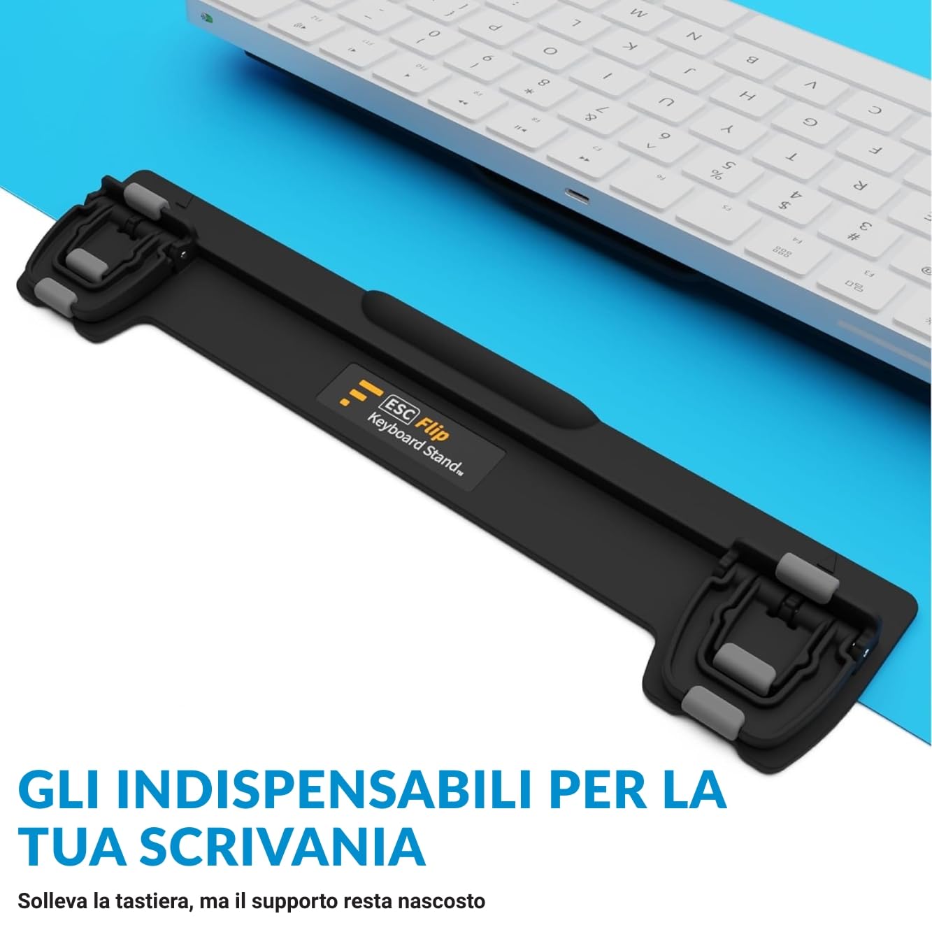 ESC FLIP Supporto per Tastiera per PC Computer, 3 Altezze Regolabili. Ergonomica Riser Inclinato per Computer di Gioco e Battitura.
