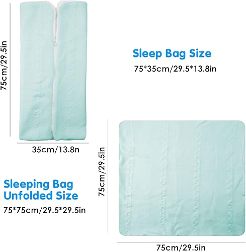 Miniatura 4 de Manta para envolver al bebé, saco de dormir de punto de forro polar, manta suave y cálida para siesta más terciopelo para bebés niños y niñas de 0 a