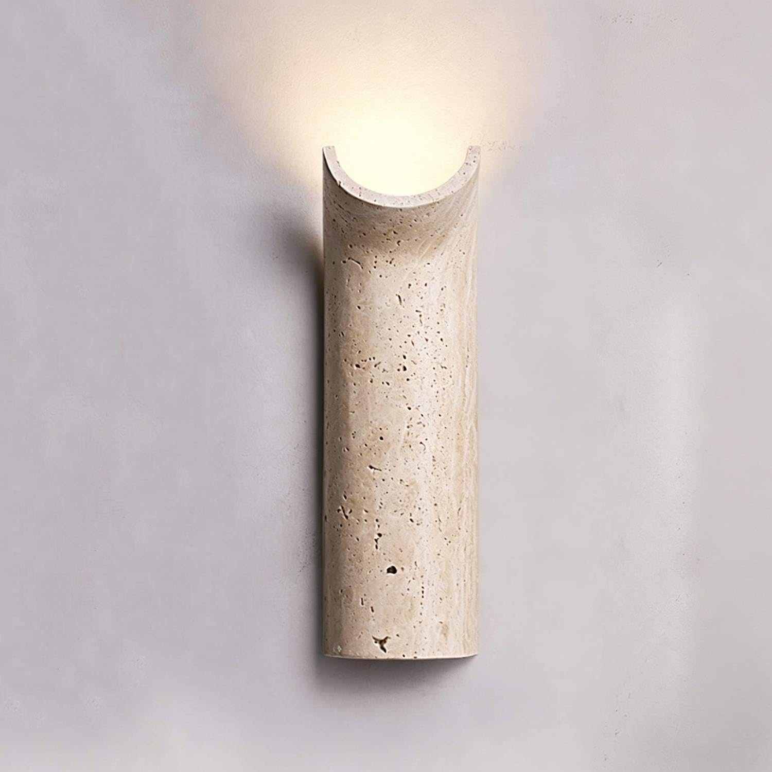 USMJQVZ Yellow Travertine Wall Sconce Mid Century Modern Marble Cave Stone Wall Light Fixture Dining Room Bedroom Living Room Hallway Indoor
