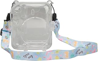 Estojo para Câmera Instantânea, Adesivos Requintados Com Fivela Design Estojo Transparente para Câmera Instantânea para Festas (Azul)