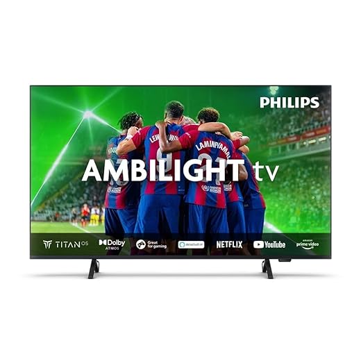 Philips Ambilight PUS8108 189 cm (75 Pouces) Smart 4K LED TV | UHD & HDR10+ | 60Hz | P5 Perfect Picture Moteur | Enceintes 20W | Compatible avec l'Assistant Google & Alexa | Cadre Chrome satiné