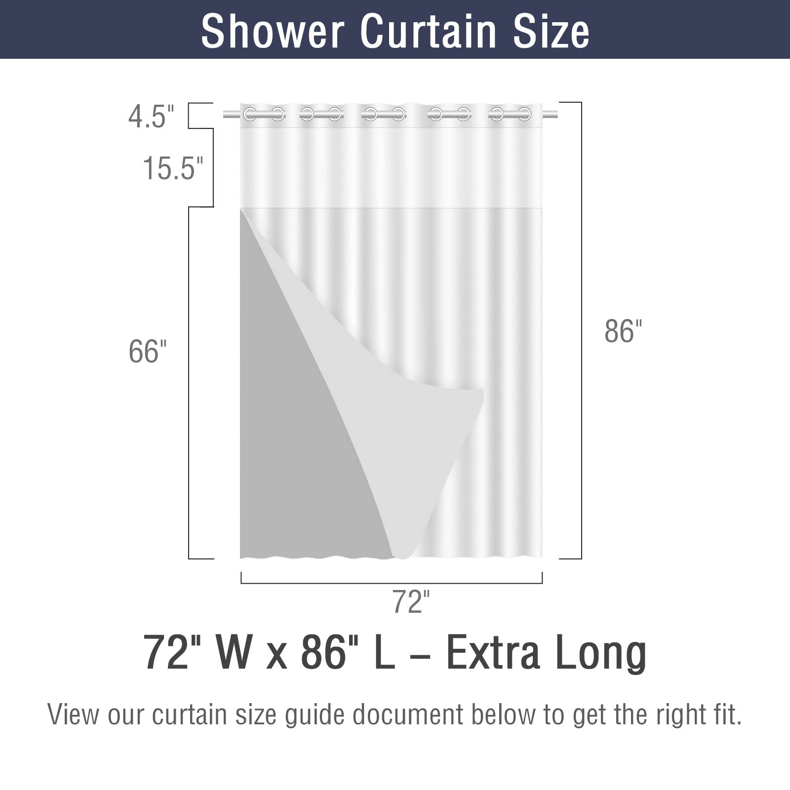 Gibelle Rideau de douche extra long sans crochet avec doublure en tissu imperméable à clipser – 182,9 x 218,4 cm (213,4 cm), rideau de douche moderne beige corail avec fenêtre supérieure transparente