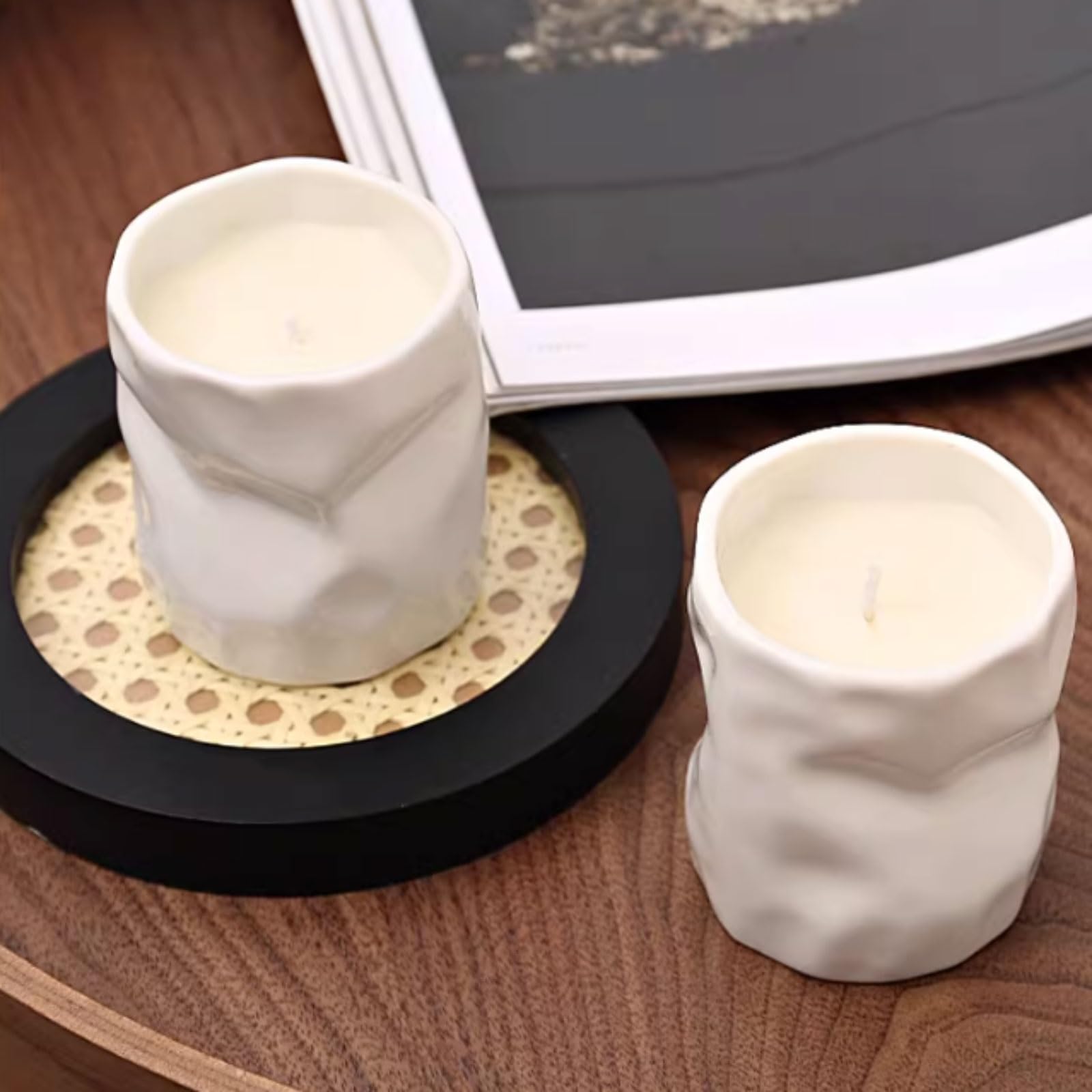 Kompaktowe świece ceramiczne, świeczki do aromaterapii, wielokrotnego użytku, trwałe do domu, na urlop, do relaksu i spa, nie kłują
