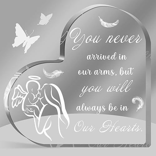 Miniatura 7 de Regalos de aborto espontáneo para madres, regalo de recuerdo, regalos de condolencias, huella de bebé, letrero de acrílico para escritorio, regalo