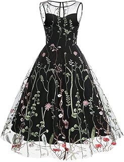 فستان ميدي من شوداي مصنوع من البوليستر برقبة كرو للنساء بقصة فيتد وأكمام متعددة قابل للتنفس مناسب للحفلات والمناسبات