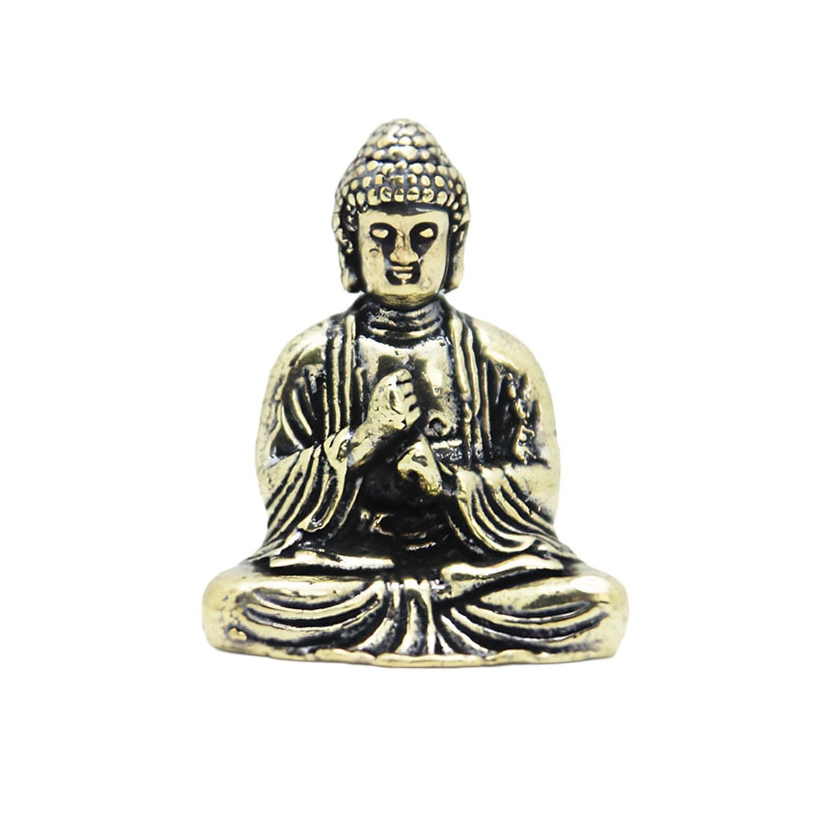 Huolimxun 3 Pieces Of Brass Buddha Statues, Brass Sakyamuni Buddha Ornaments 16g, Palm Buddha Desktop Car Portable Prayer Crafts