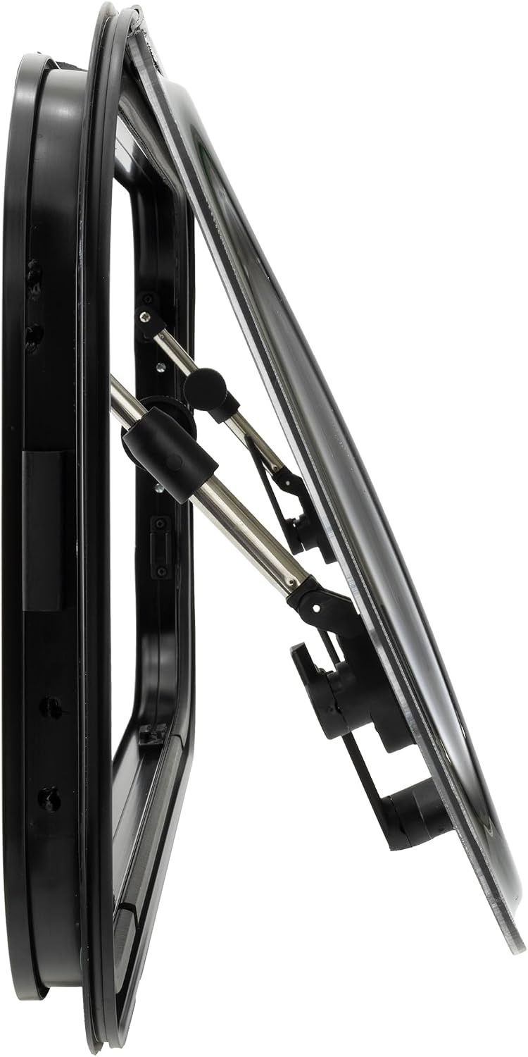 RecPro RV Overland Windows | Plastic Double Pane | 1.5" Trim Ring | Aluminum Frame | Inner Locking Handles (28" W x 14" H)