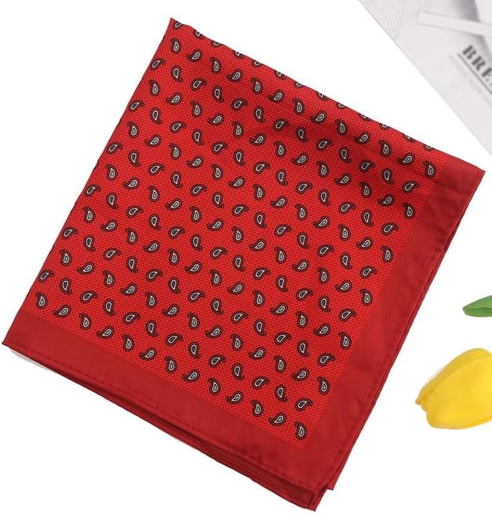 Men's Suit Pocket Square Business Printed Small Silk Scarf Casual Handkerchief