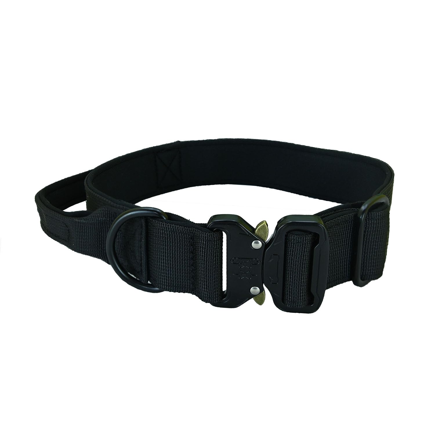 Newtensina Outdoor Tactical Dog Collar with Handle, Heavy Duty Military Dog Collar with D Ring