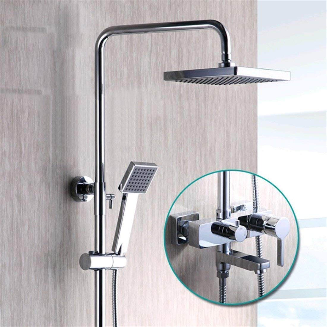 Ensemble de douche en cuivre mural avec mitigeur thermostatique pour salle de bains