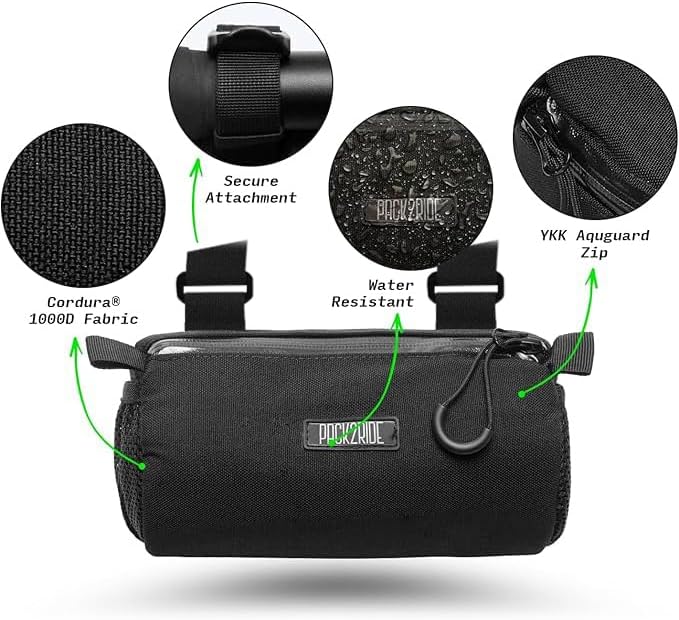 Miniatura 2 de Perfecda - Bolsa para manubrio de bicicleta, resistente al agua, tela Cordura duradera y bolsa de bicicleta para viajes diarios, almacenamiento