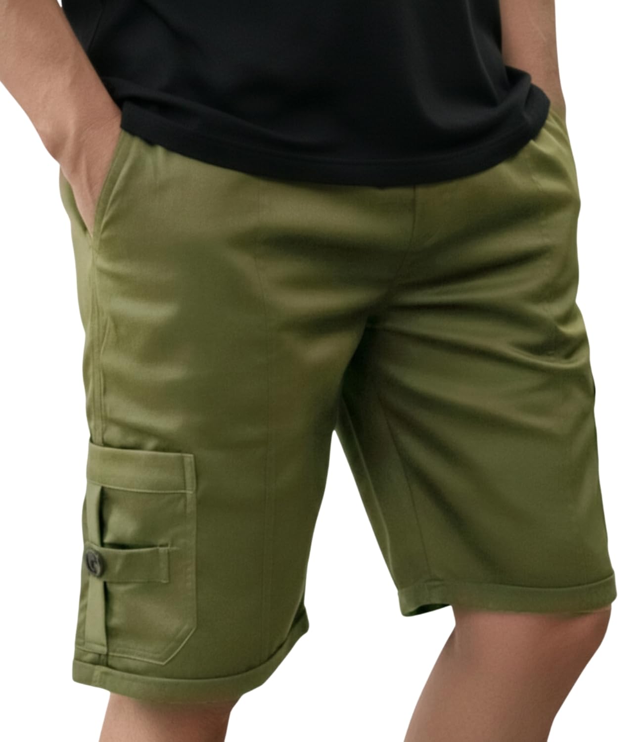 gymific Men’s Half Cargo Shorts Combine a Slim-Relaxed fit with Functional Pockets for Comfortable, Stylish Travel and Casual wear.-picture-10