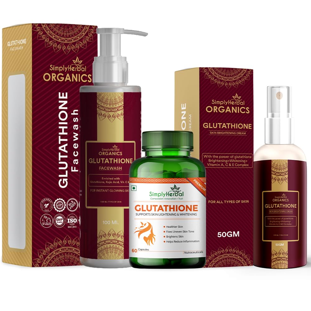 Simply Herbal Glutathione Combo Kit for Women and Men, 3 Pieces