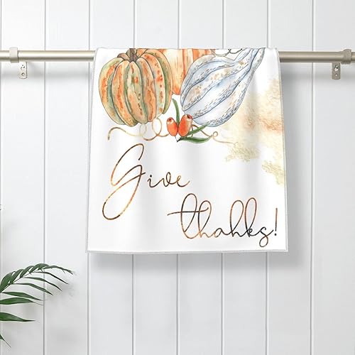 Miniatura 5 de Toalla de mano con diseño de calabaza, casa de campo, Acción de Gracias, toalla de baño, 27.5 x 15.7 pulgadas, microfibra de secado rápido, suave,