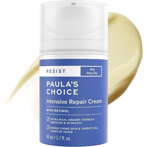 Paula's Choice RESIST Intensive Repair Face Moisturizer with Retinol, Hyaluronic Acid & Jojoba, Anti-Aging Face Cream for Dry, Chapped Skin, Fragrance-Free, 1.7 Fl Oz.