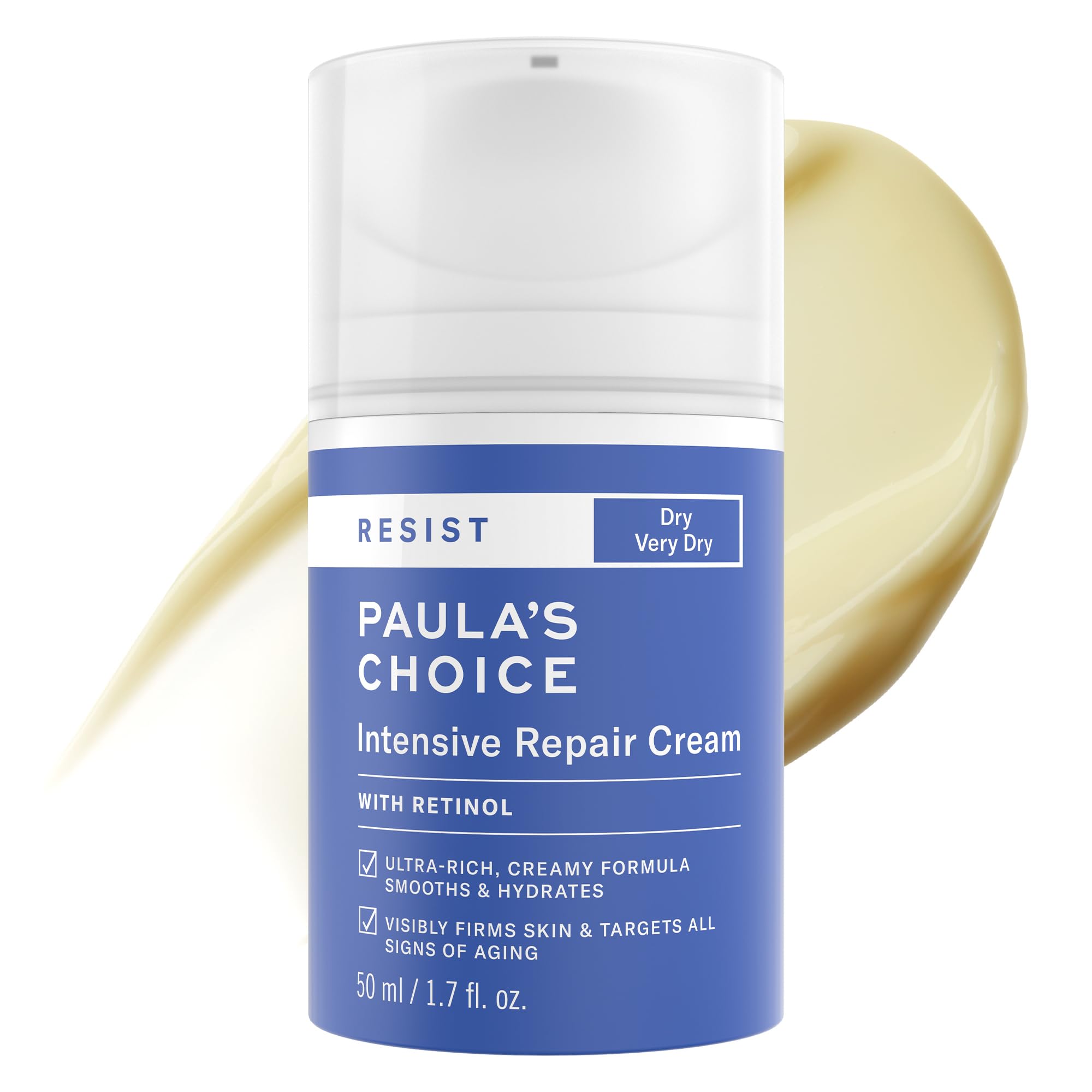 Paula's ChoiceRESIST Intensive Repair Face Moisturizer with Retinol, Hyaluronic Acid & Jojoba, Anti-Aging Face Cream for Dry, Chapped Skin, Fragrance-Free, 1.7oz