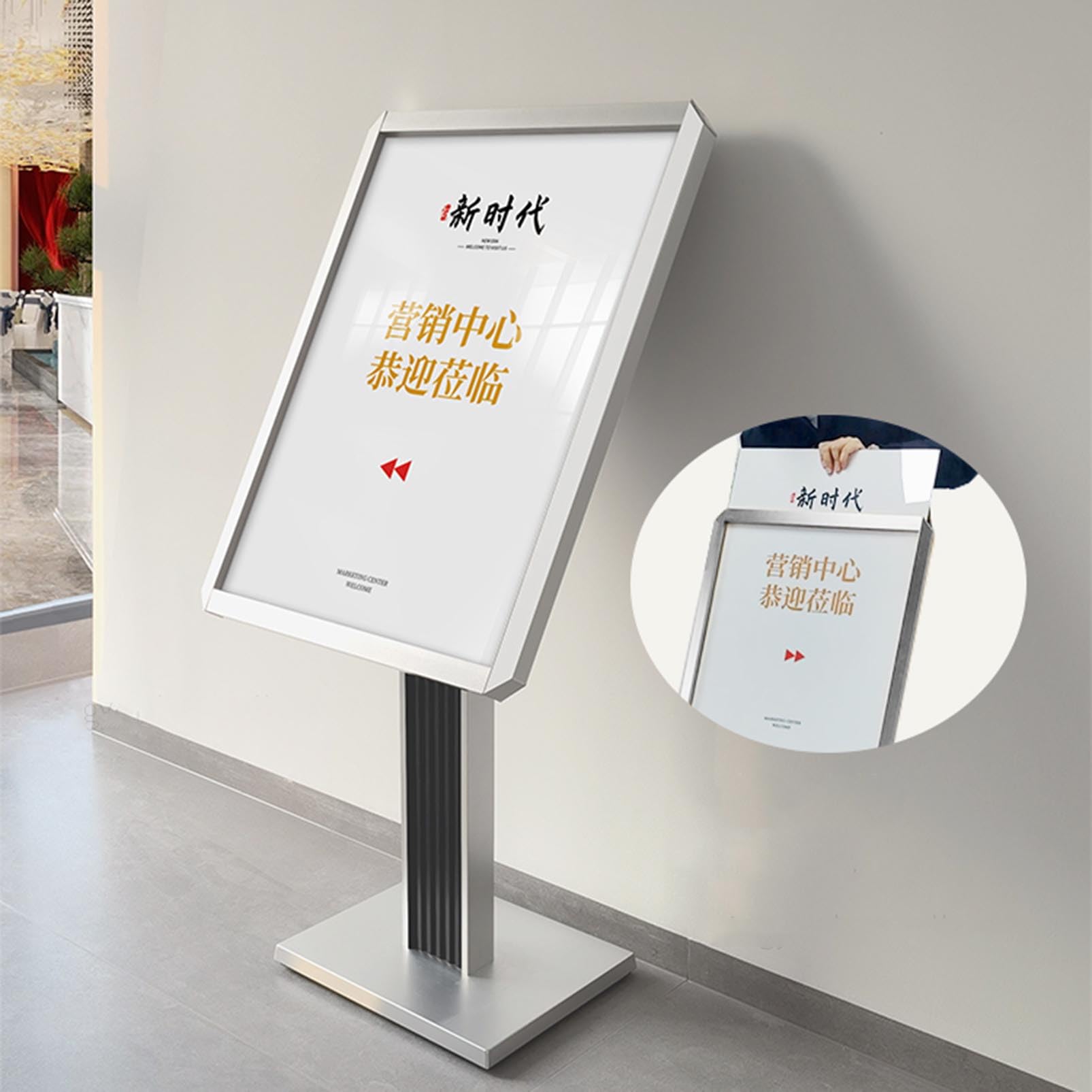 Porta cartelli Regolabile e Resistente: Un Supporto Versatile per Esposizione su marciapiede, Adatto per pubblicità Interna ed Esterna, Ideale per scuole, chiese, fiere, Eventi aziendali e a