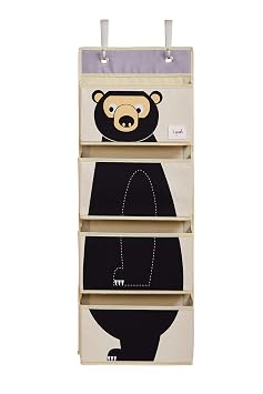 3 Sprouts Over The Door Baby Organizer - Essential Newborn Nursery Storage, Toy Organizer for Room and Closet - Bedroom Storage - Hooks Included, Bear
