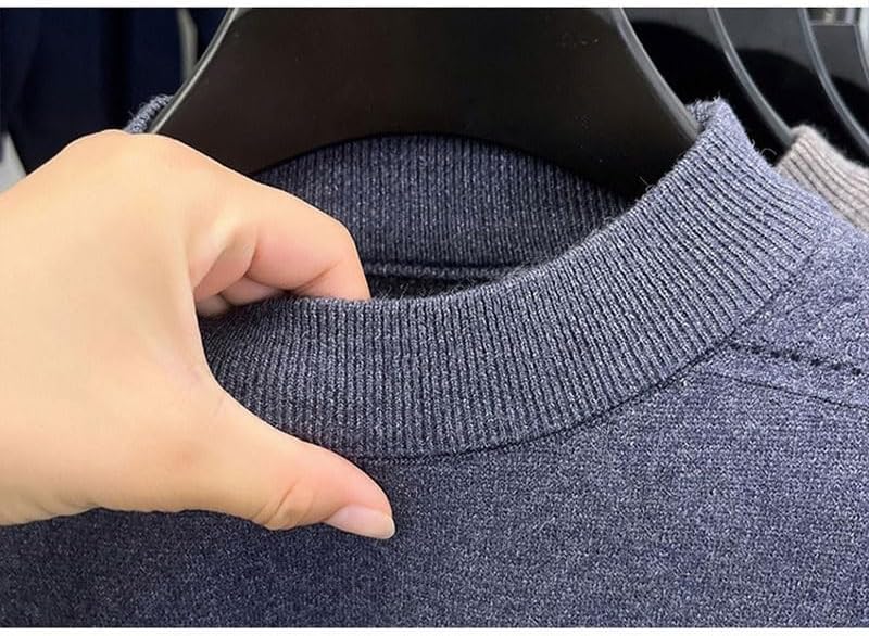 Knitted Long Sleeved Men's Solid Color Semi High Neck Knitted Sweater Casual Daily Sweaters