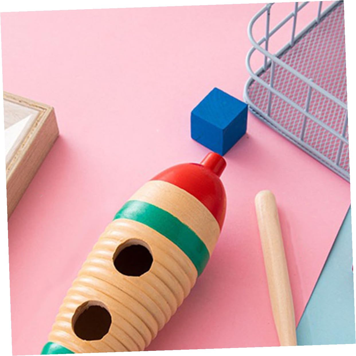 Strumento Musicale Percussivo in Legno, Set 4 Pezzi per Ragazzo Ragazza