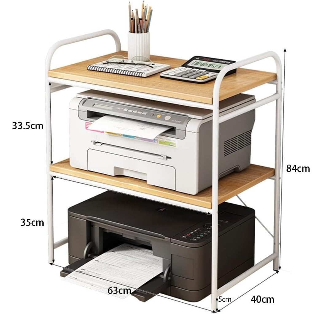 Tavolo per Stampante Supporto per Stampante con Tavolo per di Archiviazione 2 Ripiani da Scrivania Organizer per per Supporto per Stampante