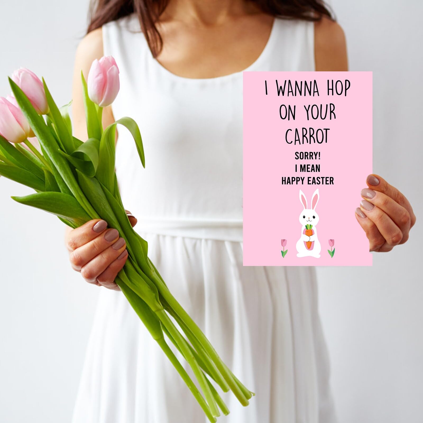 Ithmahco Humor Easter Card for Men, Easter Card Gift for Husband Boyfriend from Wife Girlfriend, I Wanna Hop on Your Carrot