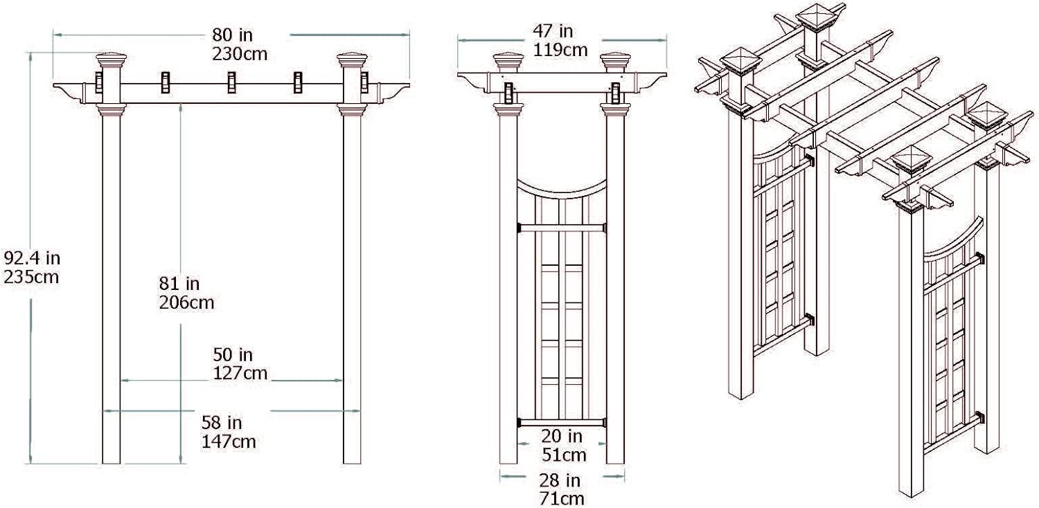 Vita Fairfield Deluxe 58 inchW x 92 inchH Vinyl Arbor