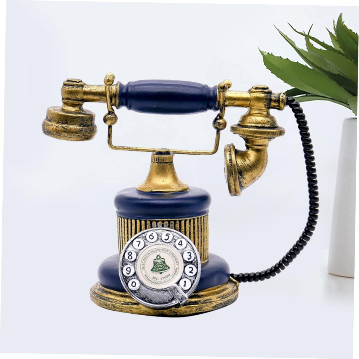NOLITOY Vintage Telephone Creative Tabletop Adornment Resin Craft Retro Decorative Phone Home Decor Ornament