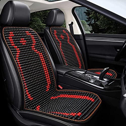 JZLPY Funda de Bolas de Madera para Coche Asiento, Súper Transpirable Funda de Asiento Coche para Asiento Delantera Unidades Antideslizante...