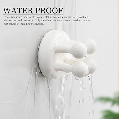 Miniatura 3 de Paquete de 4 ganchos autoadhesivos, ganchos de decoración de silicona para puerta de pared, para colgar toallas, llaves y ropa, soportes funcionales