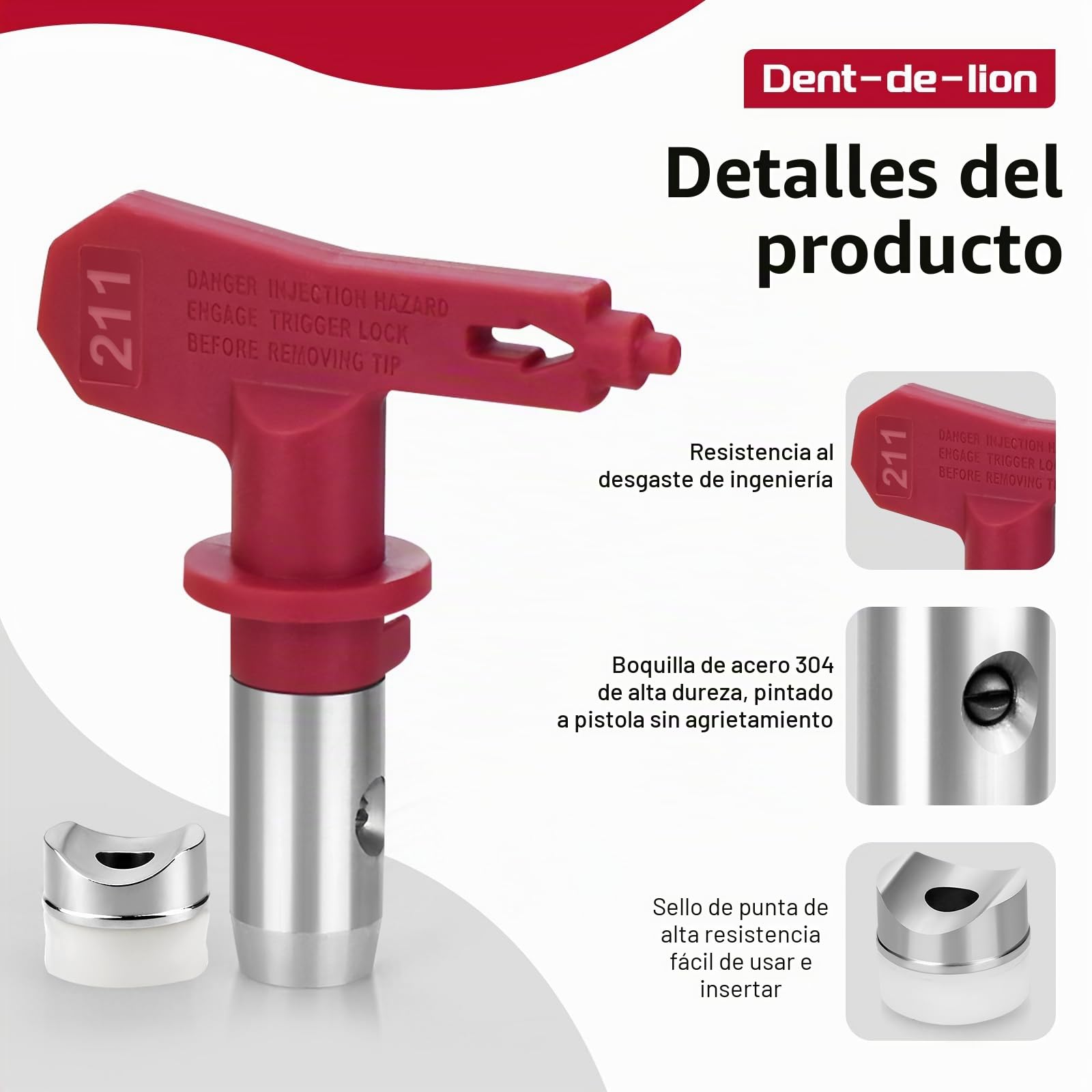 Conjunto de Accesorios de Pistola de pulverizador de Pintura sin Aire de 21 Piezas con Puntas de pulverización Reversibles de 13 Piezas, Varita de extensión de pulverizador de Pintura de 30 cm