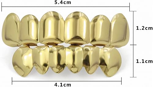 Miniatura 2 de TOPGRILLZ Parrillas de oro para tus dientes, chapadas en oro de 18 quilates, estilo hip hop, ajuste personalizado, parrillas de dientes pulidos,