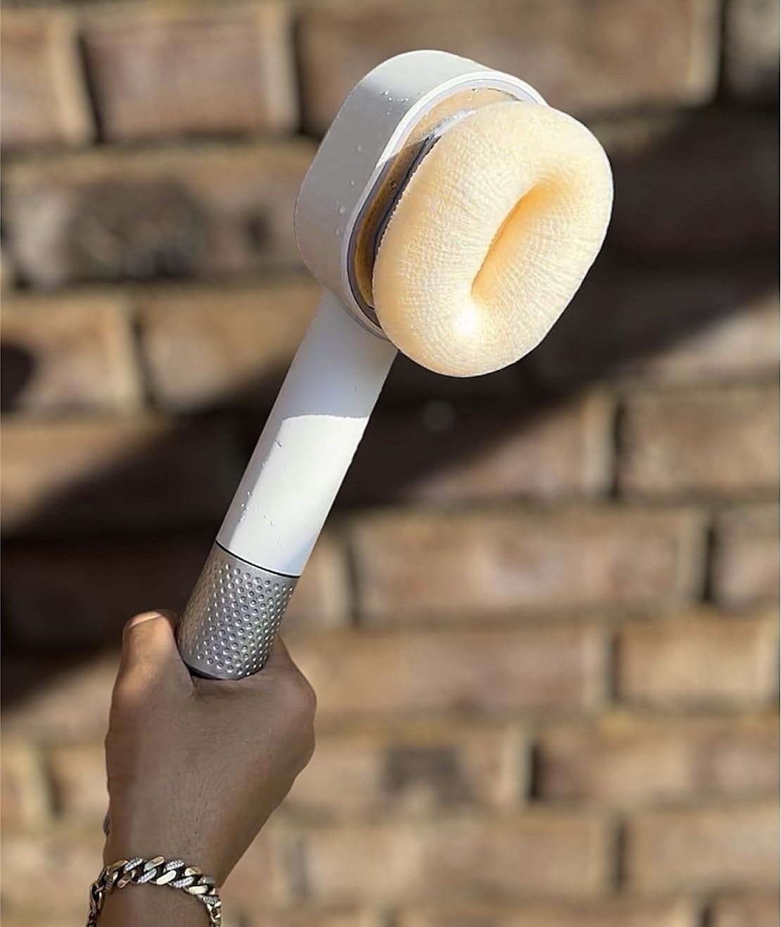 Pommeau de douche, avec 2 brosses de nettoyage magnétiques et filtre à charbon actif au carbone, douchette à main haute pression avec filtre, élimine le chlore, le calcaire, les bactéries et
