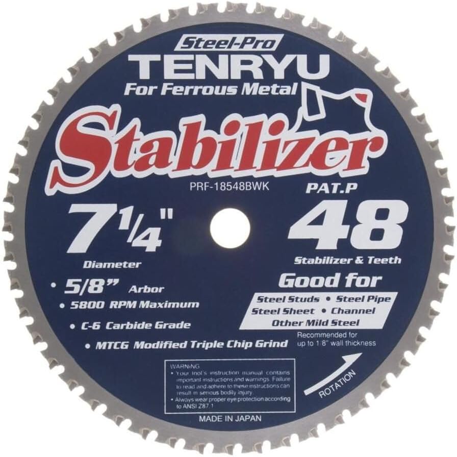 Tenryu 7-1/4In X 48Ct Metal Steel-Pro Stabilizer Series Blade
