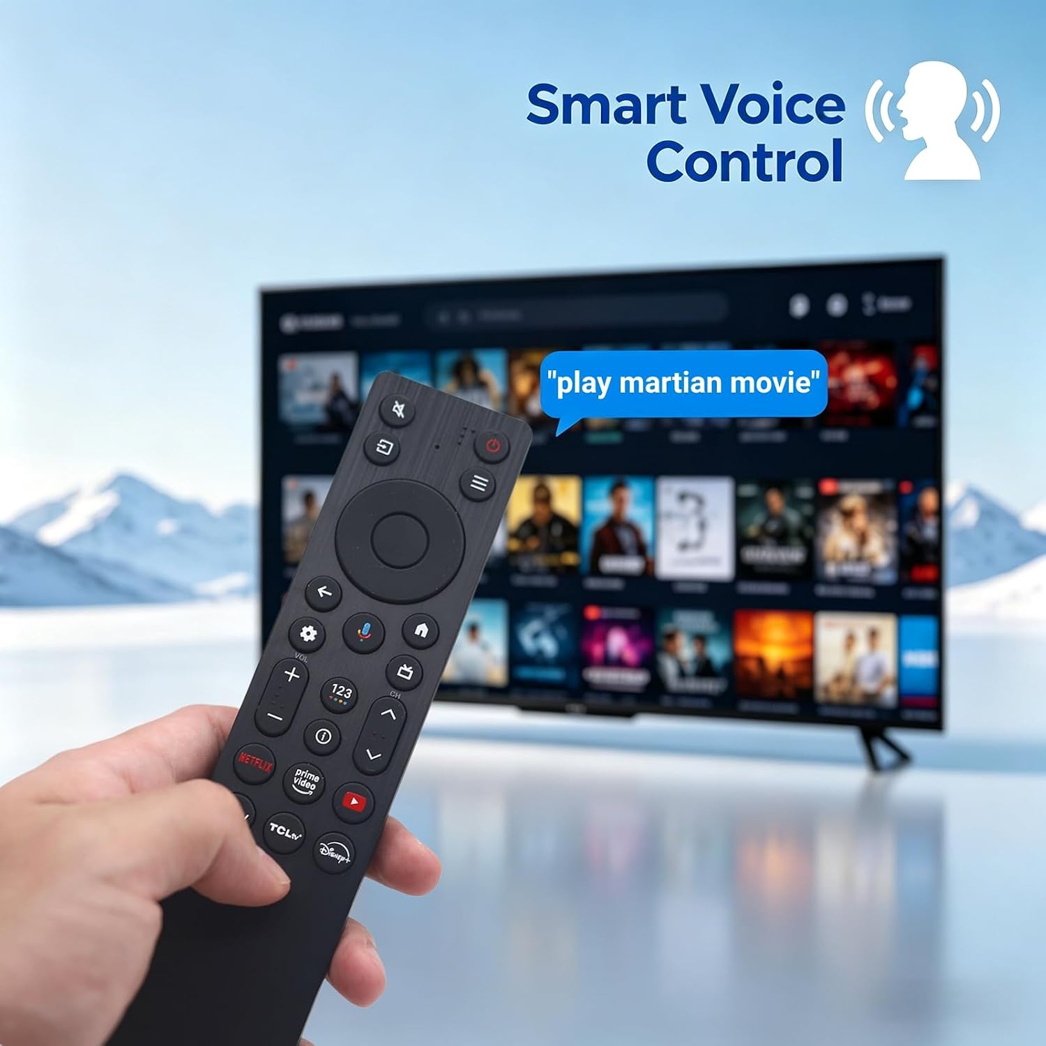 New RC923A FMB1 Replacement for TCL Smart TV Voice Remote Compatible with TCL QLED Mini LED 4K UHD Google Smart TV G0401-000267, QM5K QM6K QM7K Q77K Series