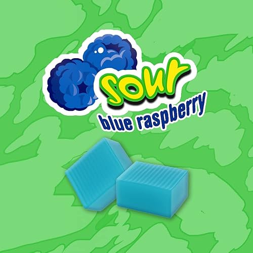 Miniatura 4 de HUBBA BUBBA Chicle de frambuesa azul ácido, paquete a granel de goma de mascar  5 piezas, paquete de 18