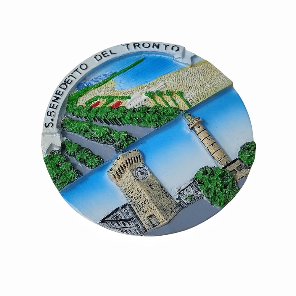 Magneti Souvenir di Venezia in Poliresina con Logo 3D in Rilievo e Glitter, Stile Industriale, Decorazione per Frigorifero con Adesivo Magnetico