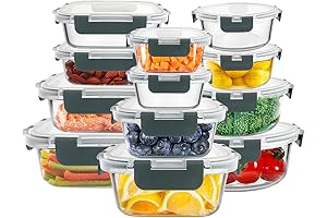 Versatile Glass Storage Bowls: Value Pack of 24 with Snap-Locking Lids