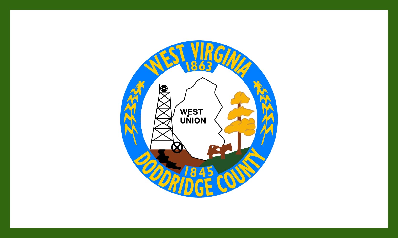 Drapeau de Doddridge County West Virginia de qualité supérieure en tissu tissé