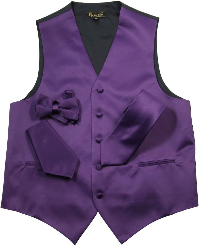Porto filo Tuxedo 4 pcs Set Men's Vest Grape