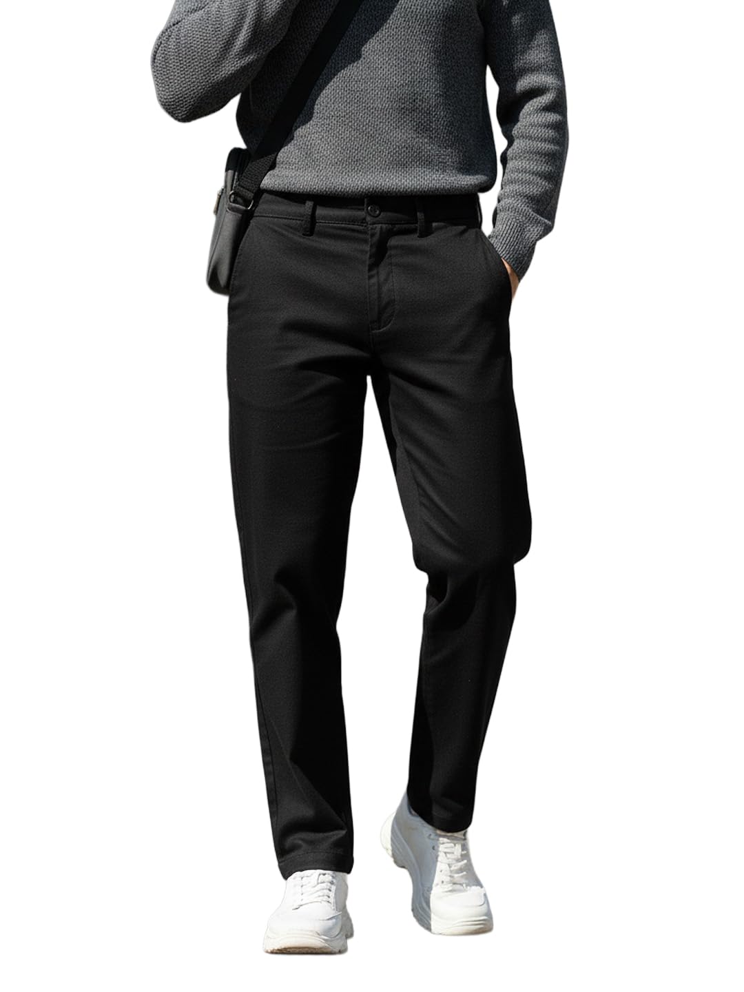 urbano fashion Men's Cotton Light Weight Non-Stretch Slim Fit Casual Trousers-picture-40