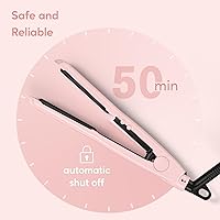 Vista 6 de Terviiix Mini plancha plana para el cabello, temperatura ajustable, tamaño de viaje, placas de cerámica de 1/2 pulgada, doble voltaje, apagado Rosa