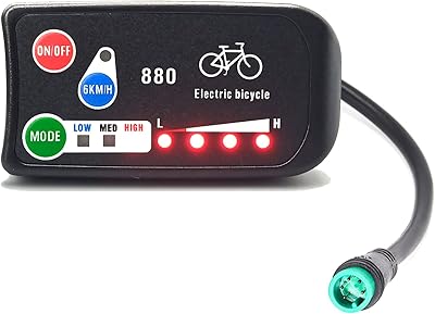 Electric Bicycle Display 36V 48V,KT LED-880 E Bike Display Matches Controller for Ebike Accessories(LED880 Waterproof Plug)